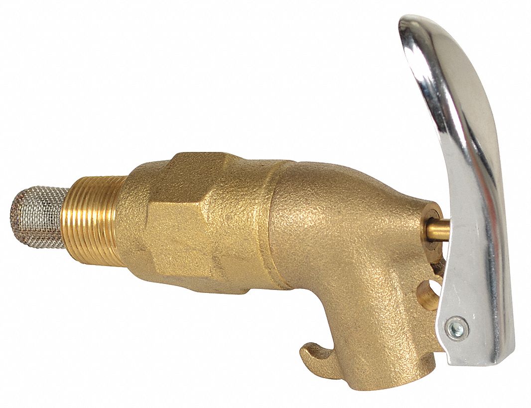 DRUM FAUCET, MANUAL, ¾ IN MALE NPT, ⅝ IN OUTLET CONNECTION SIZE, ADJUSTABLE, BRASS