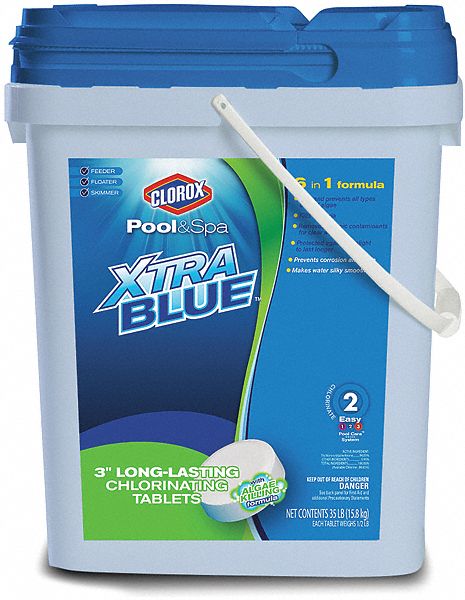 Chlorine XtraBlue: Tablet, Bucket, 35 lb