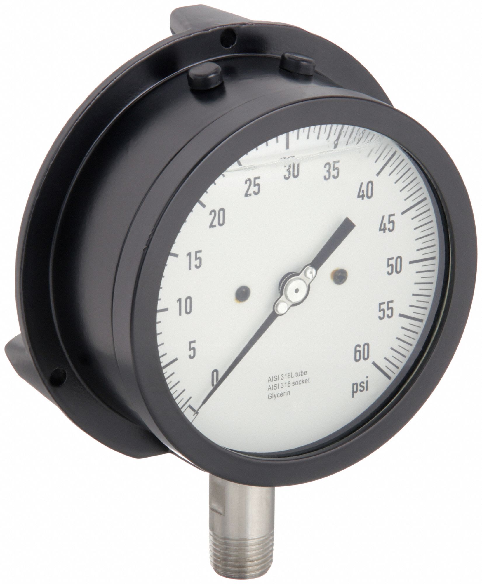 0 to 60 psi, 4 1/2 in Dial, Industrial Pressure Gauge 36JV4336JV43 Grainger