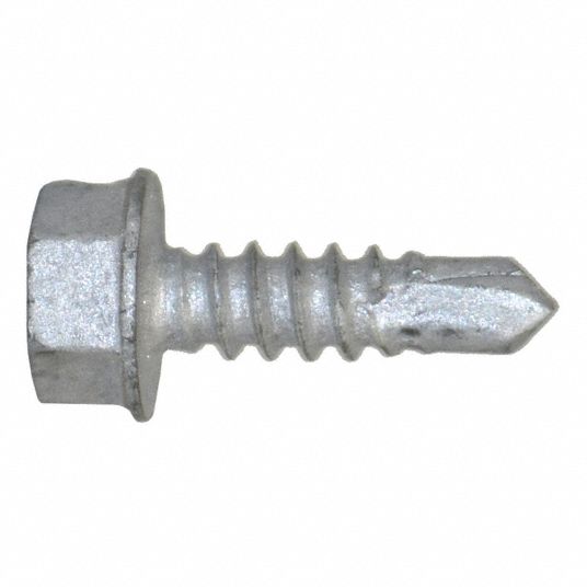 TEKS 5/8 in Steel Self Drilling Screw with Hex Washer Head Type and