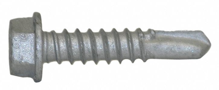 TEKS Self Drilling Screw: #12 Size, 1 In Lg, Steel, Climaseal, Hex ...