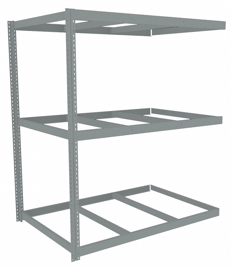 TENNSCO Boltless Shelving AddOn, HeavyDuty, 72 in x 48 in, 84 in Overall Ht, 3 Shelves