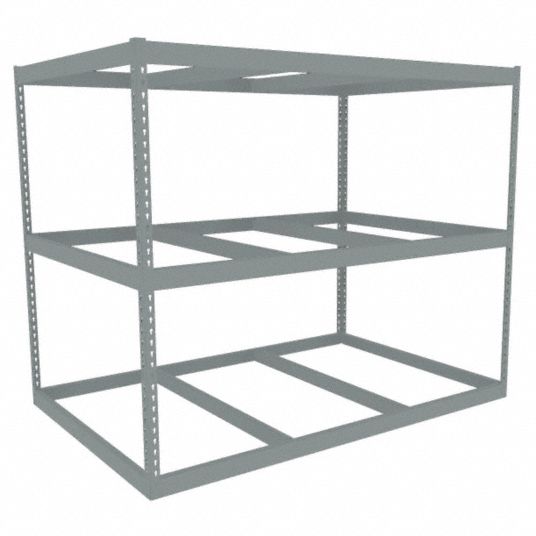 TENNSCO Boltless Shelving: Starter, Heavy-Duty, 72 in x 48 in, 60 in  Overall Ht, 3 Shelves, Open