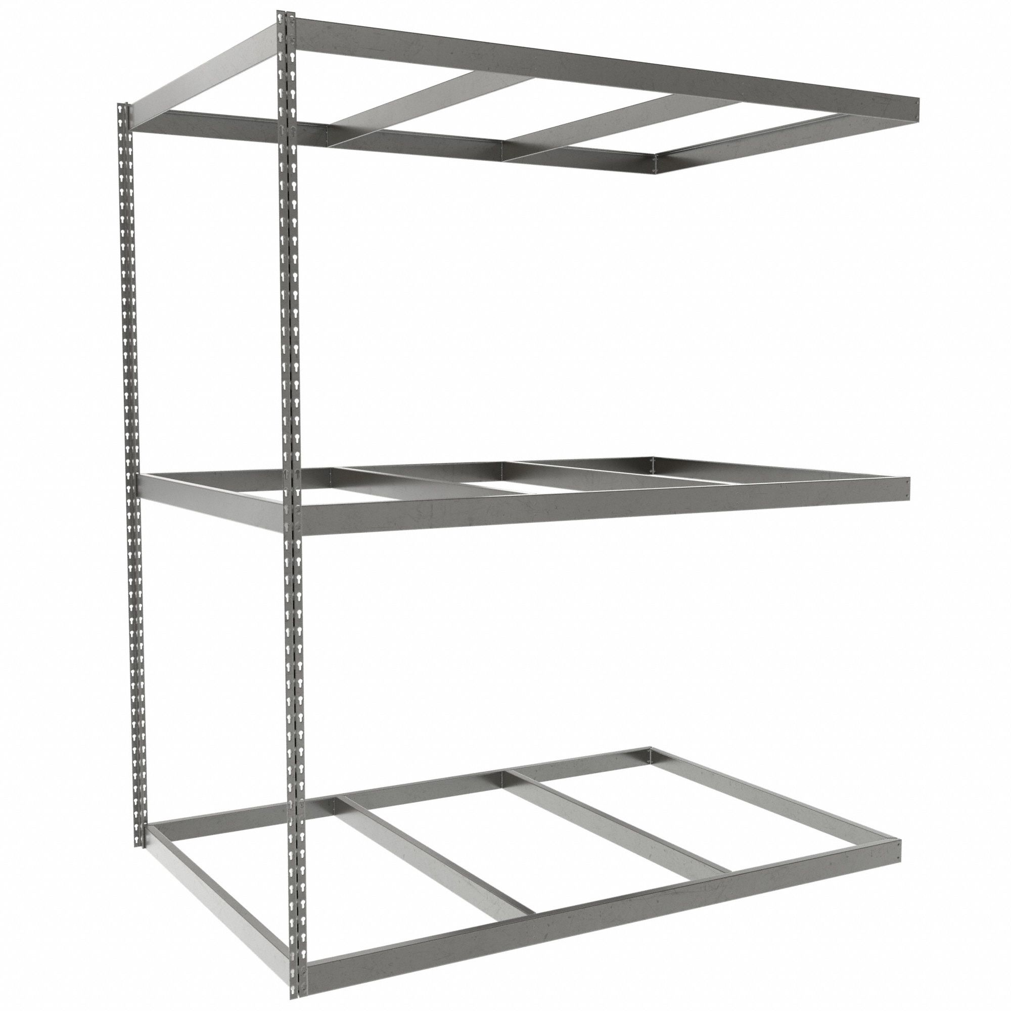 Boltless Shelving: Add-On, Heavy-Duty, 72 in x 48 in, 84 in Overall Ht, 3 Shelves