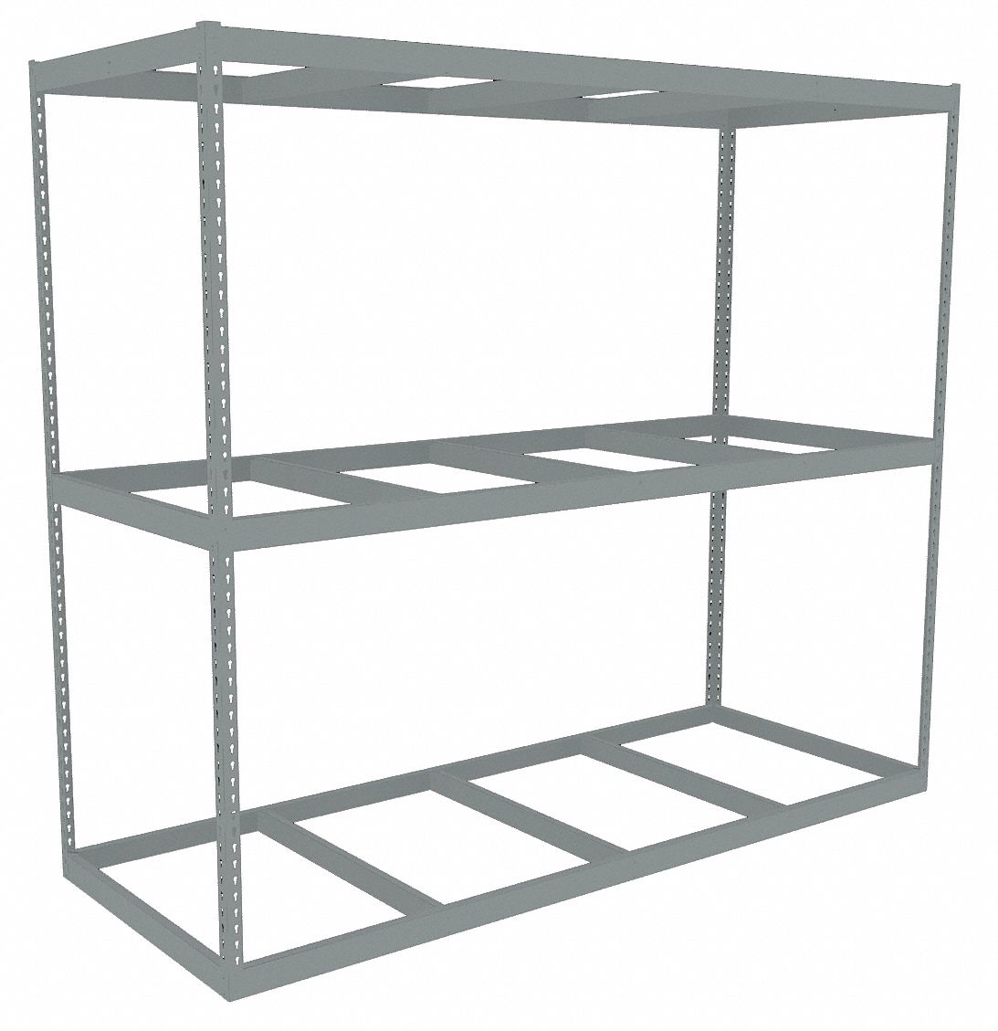 Boltless Shelving: Starter, Heavy-Duty, 96 in x 36 in, 84 in Overall Ht, 3 Shelves, Open