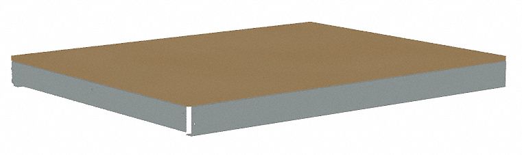 Shelf: 48 in   x 36 in, 2, 500 lb Load Capacity, Particleboard, Gray, Shelf