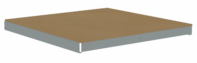 Shelf: 48 in   x 48 in, 2, 500 lb Load Capacity, Particleboard, Gray, Shelf