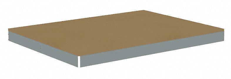 Shelf: 48 in   x 36 in, 2, 250 lb Load Capacity, Particleboard, Gray, Shelf