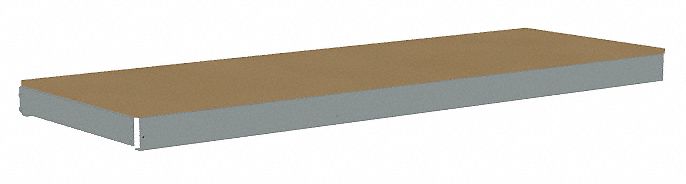 Shelf: 72 in   x 24 in, 2, 000 lb Load Capacity, Particleboard, Gray, Shelf