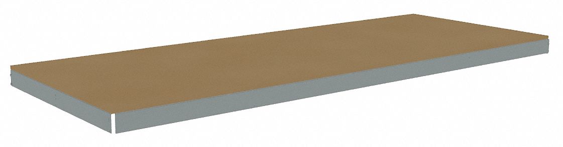 Shelf: 96 in   x 36 in, 1, 250 lb Load Capacity, Particleboard, Gray, Shelf
