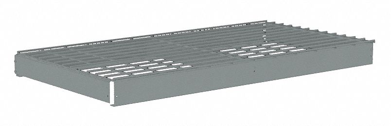 Shelf: 48 in   x 24 in, 2, 500 lb Load Capacity, Steel, 5 ga Decking, Gray, Shelf
