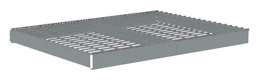 Shelf: 48 in   x 36 in, 2, 500 lb Load Capacity, Steel, 5 ga Decking, Gray, Shelf