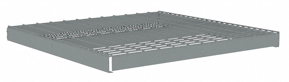 Shelf: 48 in   x 48 in, 2, 500 lb Load Capacity, Steel, 5 ga Decking, Gray, Shelf