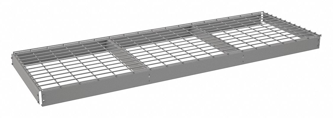 Shelf: 72 in   x 24 in, 2, 000 lb Load Capacity, Steel, 5 ga Decking, Gray, Shelf
