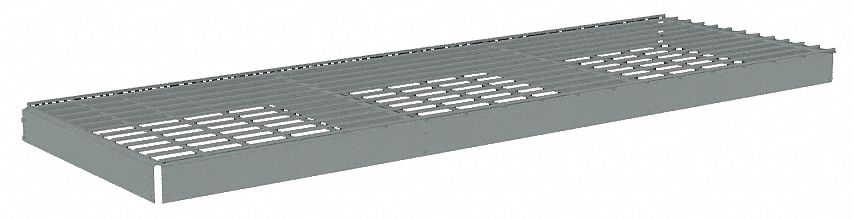 Shelf: 72 in   x 24 in, 1, 750 lb Load Capacity, Steel, 5 ga Decking, Gray, Shelf