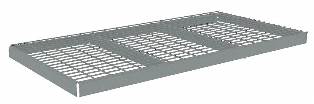 Shelf: 72 in   x 36 in, 1, 750 lb Load Capacity, Steel, 5 ga Decking, Gray, Shelf