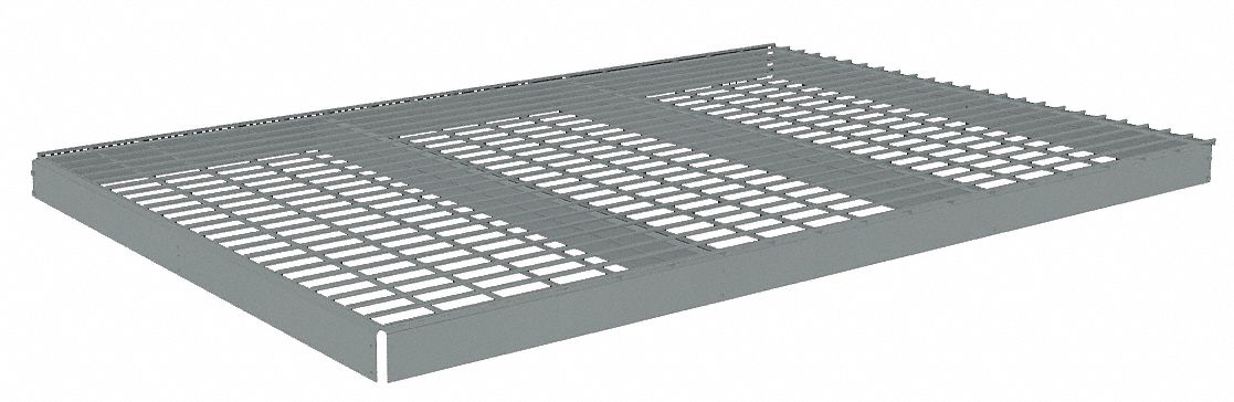 Shelf: 72 in   x 48 in, 1, 750 lb Load Capacity, Steel, 5 ga Decking, Gray, Shelf