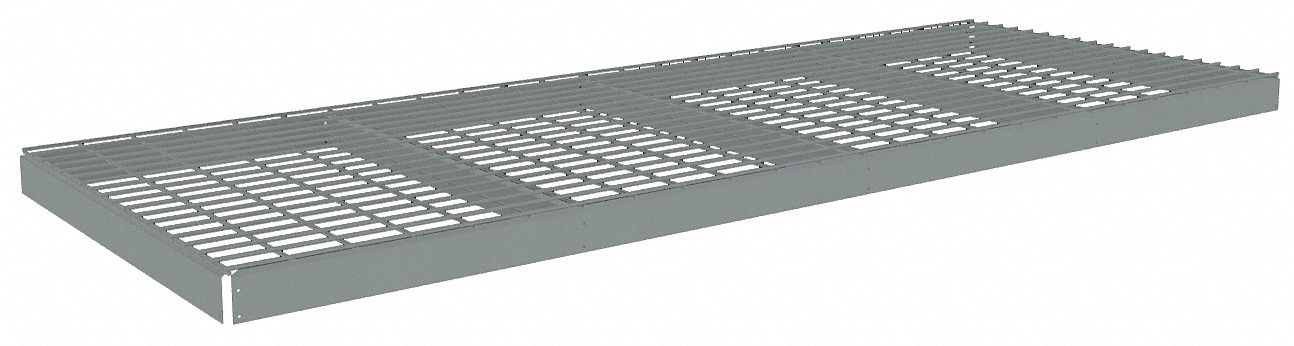 Shelf: 96 in   x 36 in, 1, 250 lb Load Capacity, Steel, 5 ga Decking, Gray, Shelf