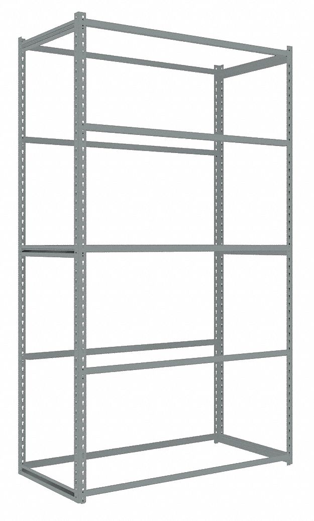 Boltless Shelving: Starter, Light-Duty, 48 in x 24 in, 84 in Overall Ht, 5 Shelves, Open