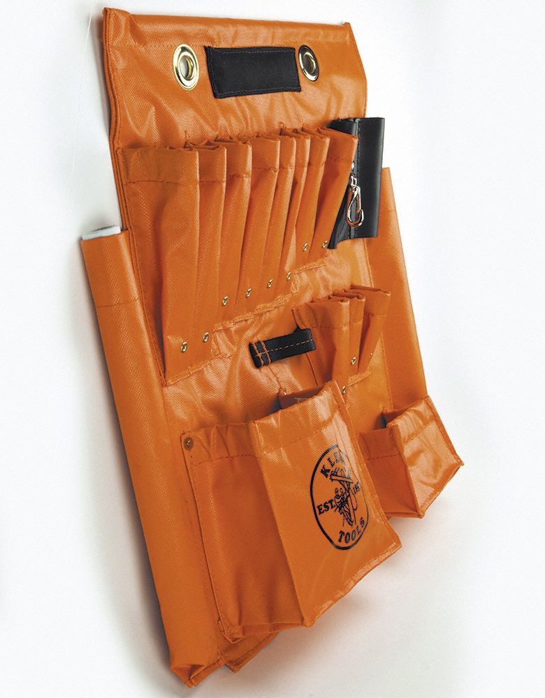 KLEIN TOOLS Orange, Tool Apron, Vinyl, Number of Pockets 18 - 36K970 ...