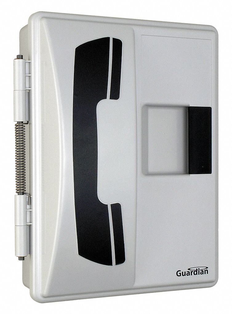 GUARDIAN 9 inW x 4 inD x 12 inH Weather Resistant Phone Enclosure, Gray