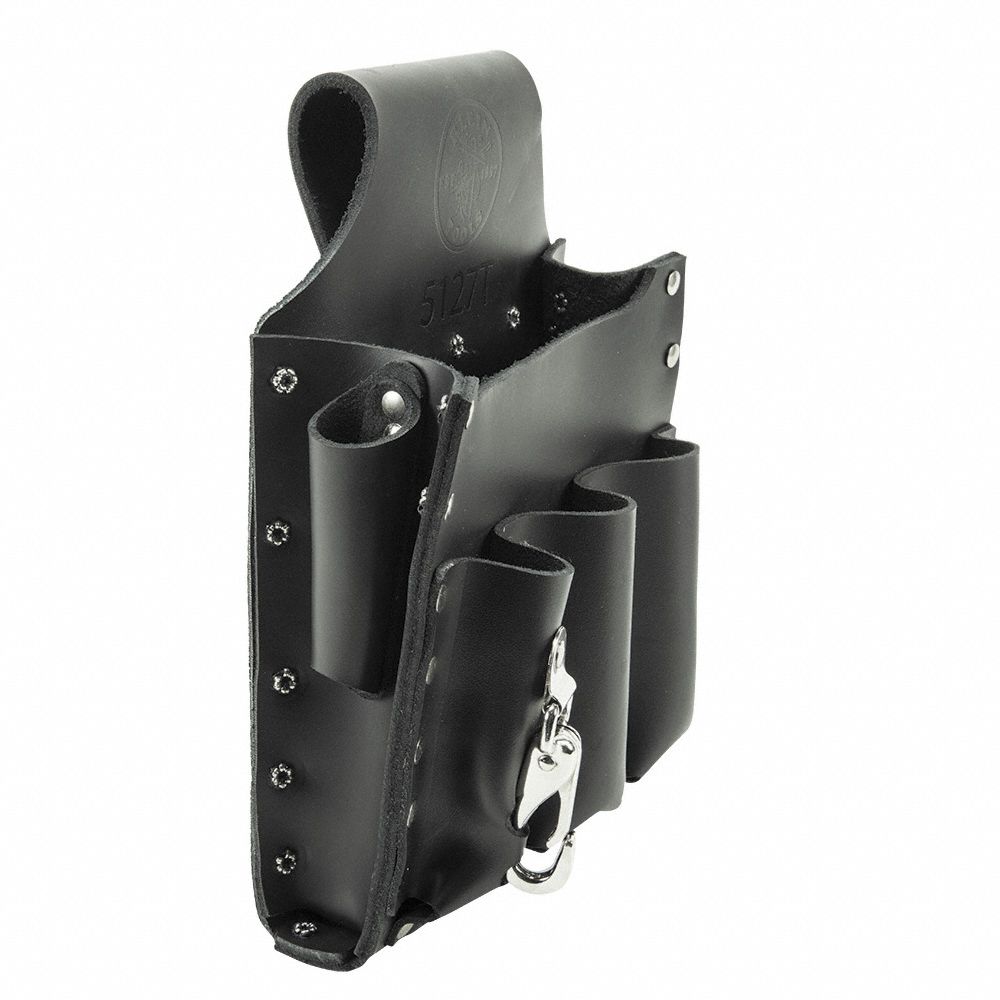 KLEIN TOOLS Black, Tool Pouch, Leather, For Maximum Belt Width 2 1/2 in