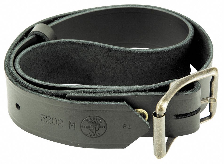 KLEIN TOOLS Black, Tool Belt, Leather, 2 in Belt Width 36L2305202M