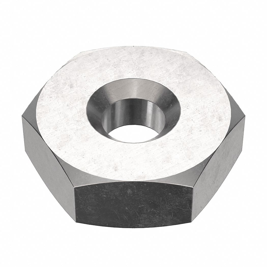 HEX NUT, #10-24 THREAD, ⅜ IN HEX W, ⅛ IN HEX H, STAINLESS STEEL, 316 H5, PLAIN