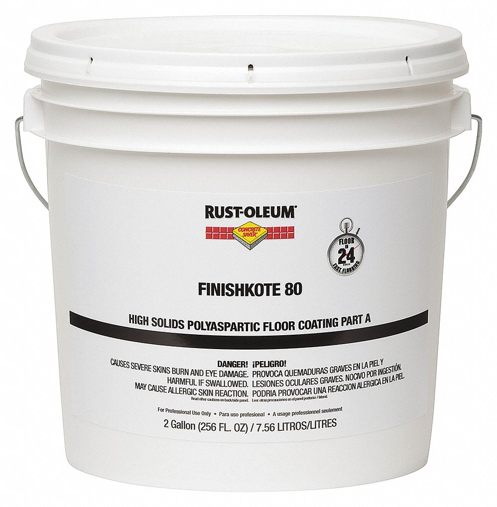 FLOOR COATING, FINISHKOTE 80, PART A, DRY TIME 24 HR, GLOSS FINISH, CLEAR, 2 GAL, SOLVENT BASE