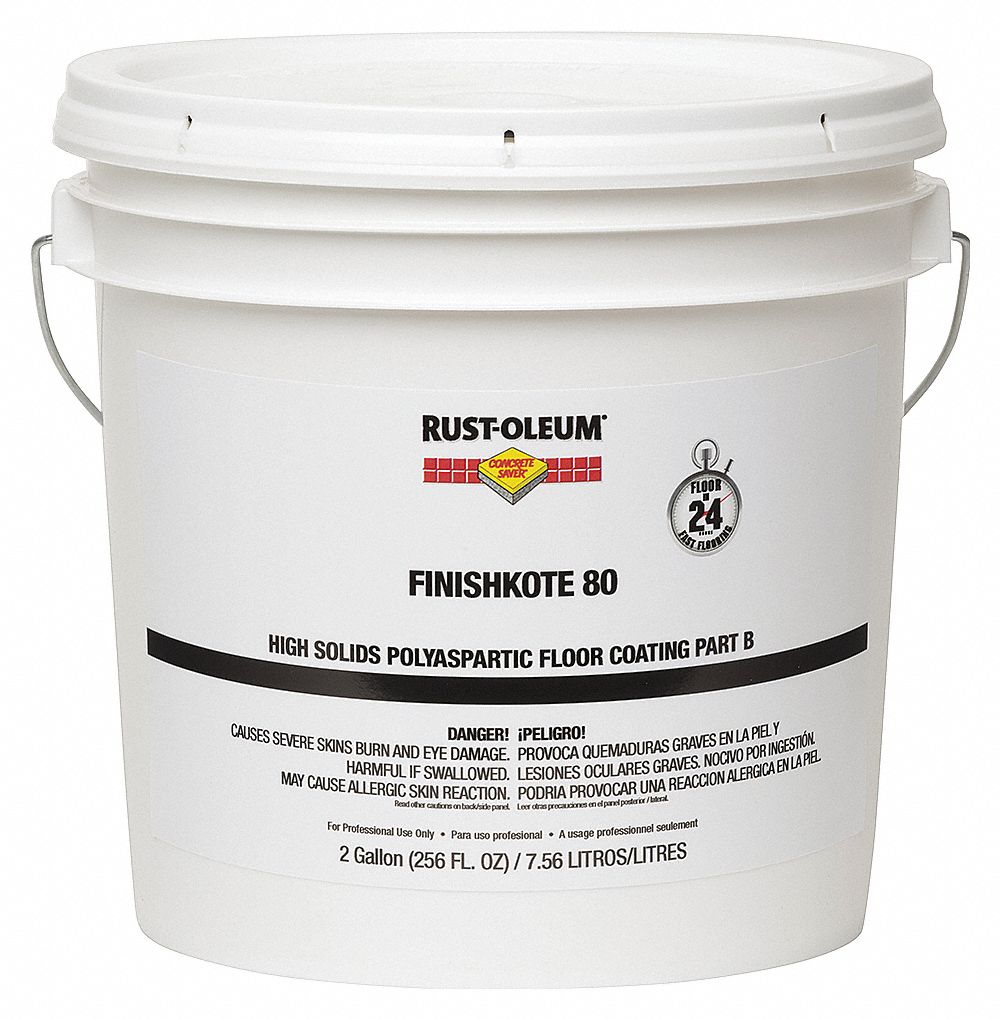 FLOOR COATING, FINISHKOTE 80, PART B, DRY TIME 24 HR, GLOSS FINISH, CLEAR, 2 GL, SOLVENT BASE