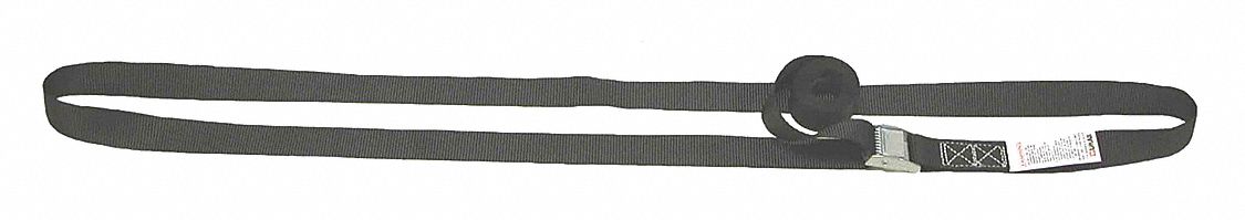 Tie Down Strap: 12 ft Cargo Tie Down Lg, 1 in Cargo Tie Down Wd, 330 lb Working Load Limit, Endless