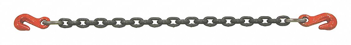 Chain Sling: 5 ft Sling Lg, 4,300 lb Sling Capacity @ 90 Degrees, 9/32 in Chain Size