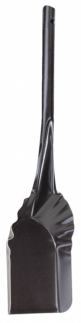 SQUARE POINT COAL SHOVEL, SQUARE POINT, 4 RIBS, STEEL, 1¾ IN BLADE W, 6½ IN BLADE L