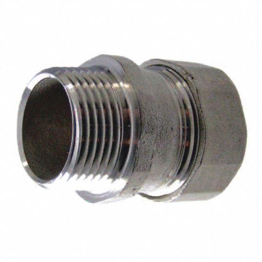 316 Stainless Steel, 1 1/2 in Trade Size, Compression Conduit Connector ...