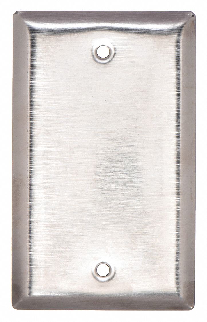 ELECTRICAL BOX COVER, BOX COVER, 1 GANG, BLANK, 1/16 IN RAISED H, FOR SQUARE BOX SHAPE