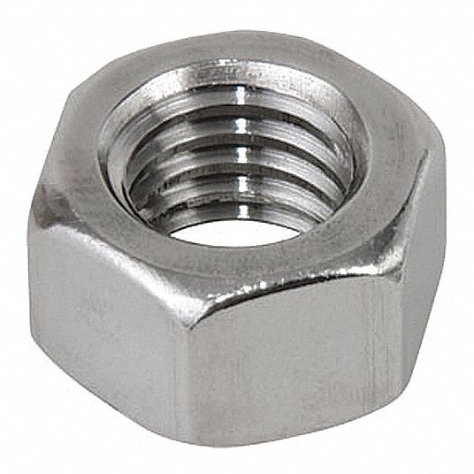 CALBRITE Hex Nut, Hex Nut, Stainless Steel, 316, Plain, 1/4"20 Dia
