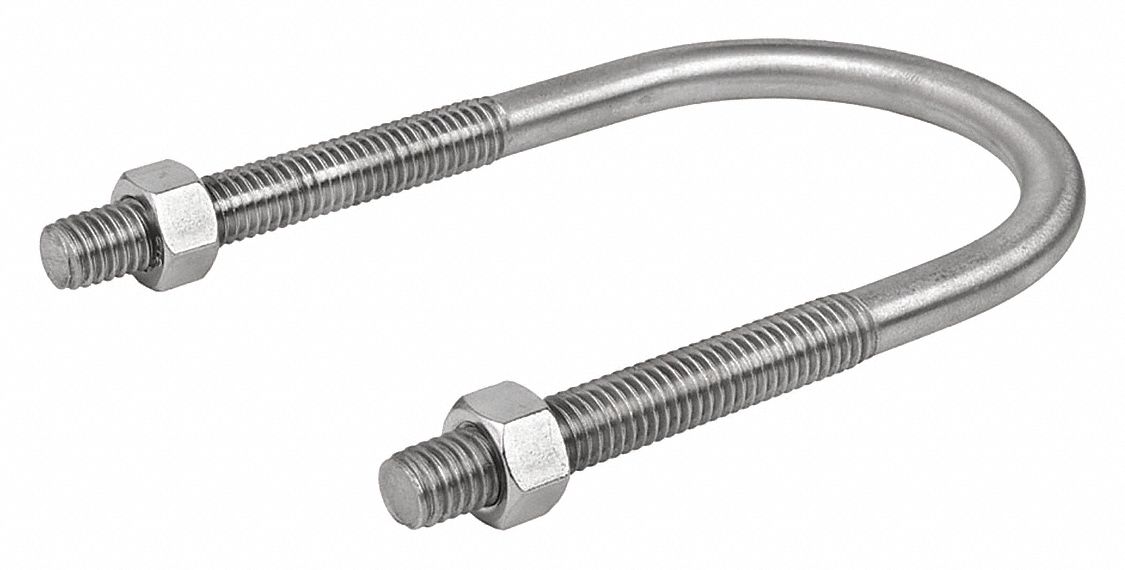 CALBRITE Standard U-Bolt: 316 Stainless Steel, Plain, 1/2"-13 Thread Size, 3 21/32 in Inside Wd/Dia - 36LM71|S63000UB00 - Grainger