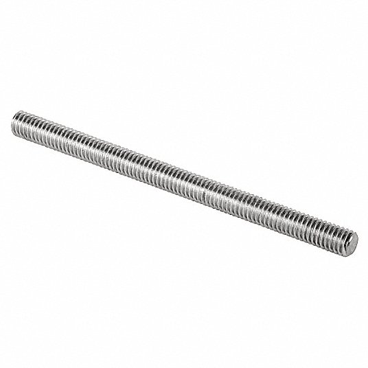 1/2"-20 x 3 Ft Length 316 Stainless Steel Threaded Rod RH 