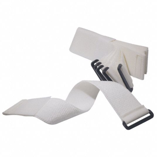 FASTENATION HookandLoopType Cinch Strap with No Adhesive, White, 2