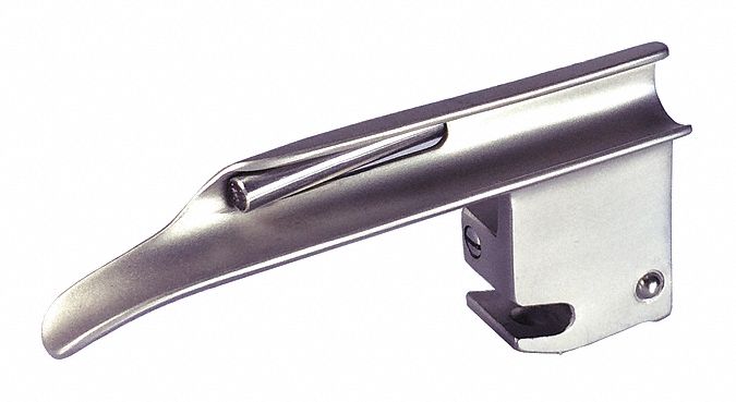 Laryngoscope Blades: Miller, 0 Blade Size, Fiber Optic, 3 in Overall Lg, 7/8 in Overall Wd