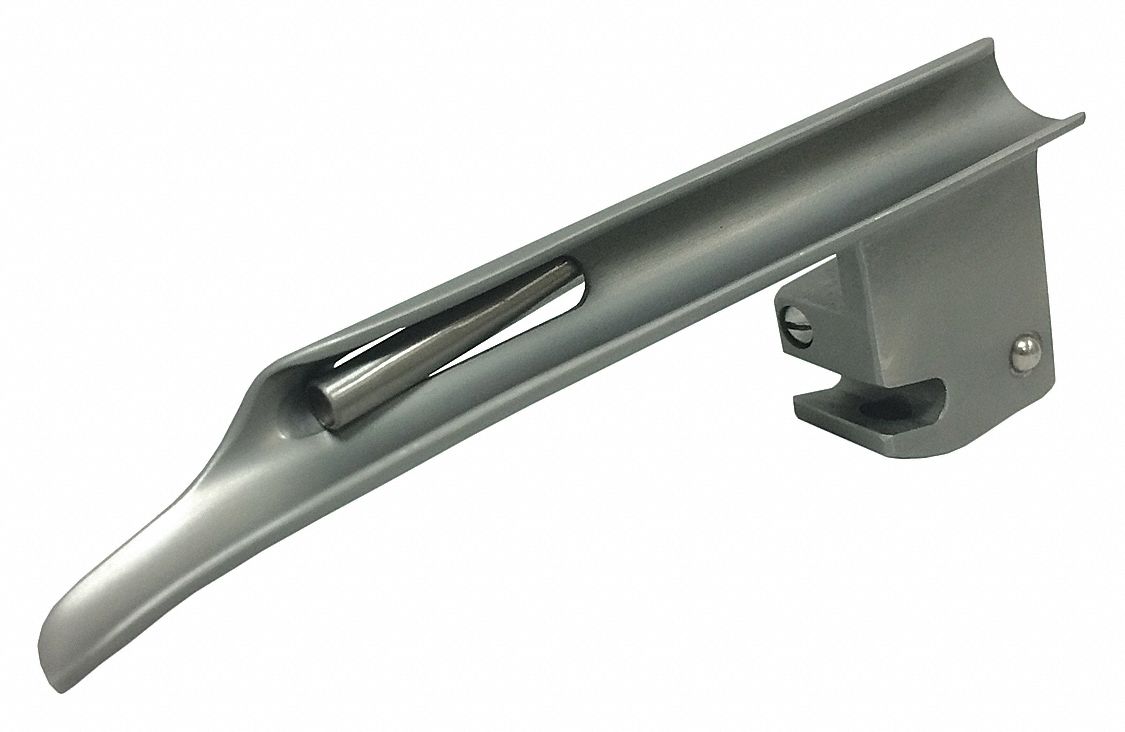Laryngoscope Blades: Miller, 1 Blade Size, Fiber Optic, 4 in Overall Lg, 7/8 in Overall Wd