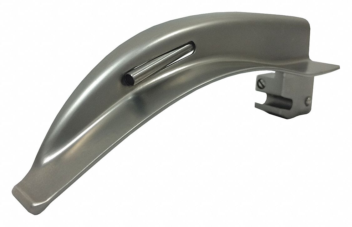 Laryngoscope Blades: MacIntosh, 3 Blade Size, Fiber Optic, 5 1/4 in Overall Lg