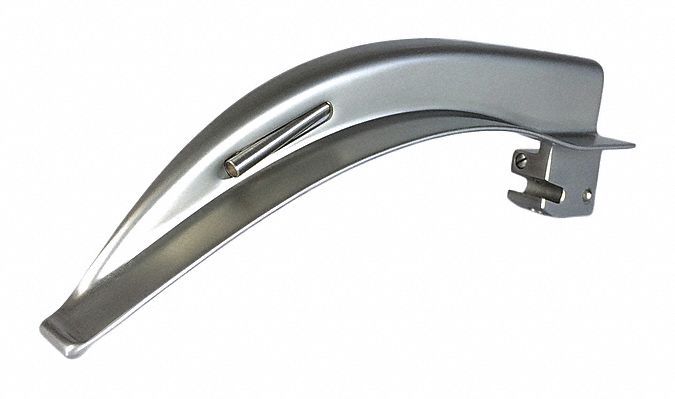 Laryngoscope Blades: Miller, 2 Blade Size, Std, 6 1/8 in Overall Lg, 7/8 in Overall Wd