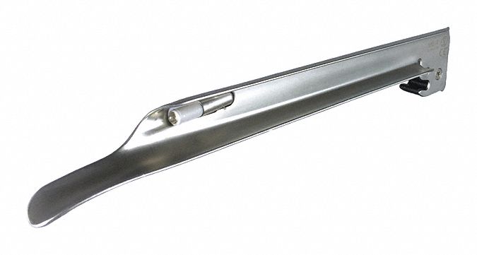 Laryngoscope Blades: Miller, 4 Blade Size, Std, 9 in Overall Lg, 7/8 in Overall Wd