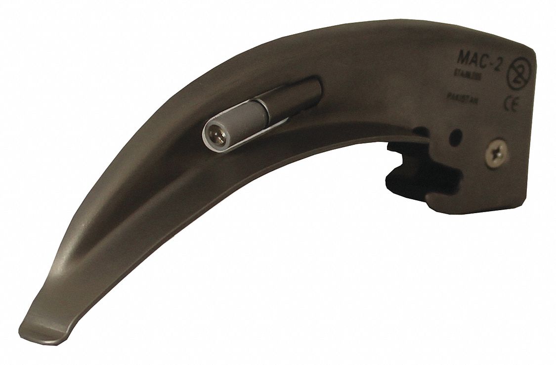 Laryngoscope Blades: MacIntosh, 2 Blade Size, Std, 4 1/2 in Overall Lg, 7/8 in Overall Wd