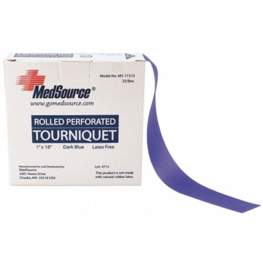 MEDSOURCE Tourniquet, Box, NonSterile, LatexFree Rubber, Includes 25