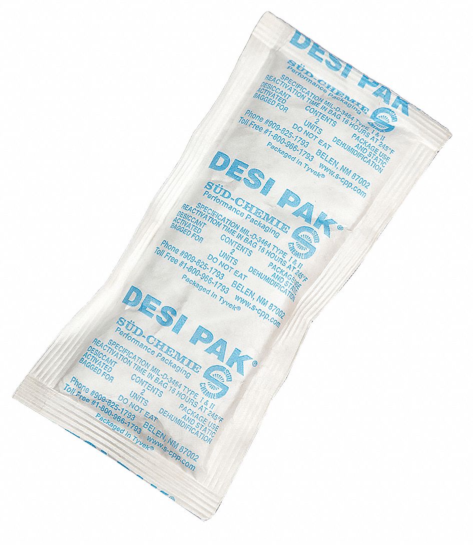 ARMOR SHIELD Desiccant, Tyvek® Bags, Width 3 in, Length 6 in, Area