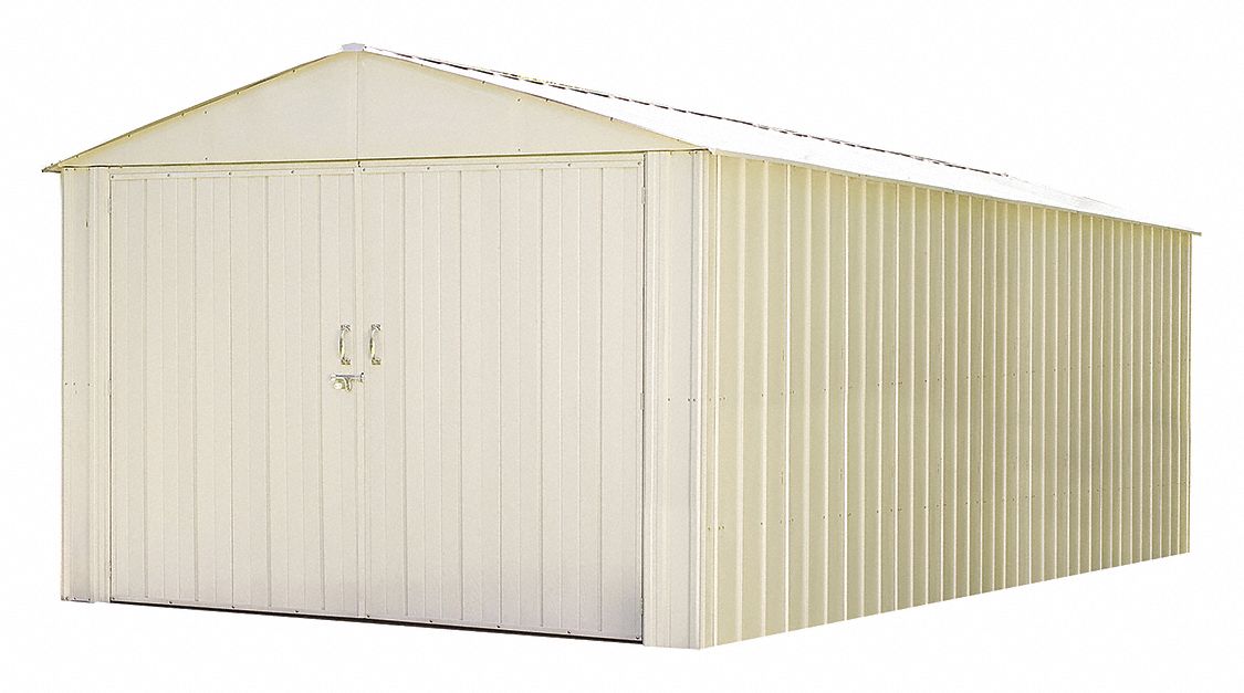 ARROW SHEDS Outdoor Storage Shed, 243.1cu ft, Eggshell - 36LR15|CHD1025 ...