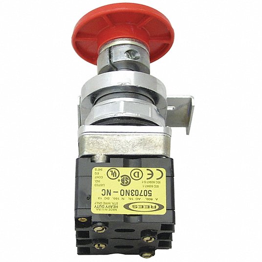 30mm NC Red Mushroom Emergency Stop Push Button Switch 415V 10A LAY5BS442 30mm NC Red Mushroom Emergency Stop Push Button Switch 415V 10A LAY5BS442