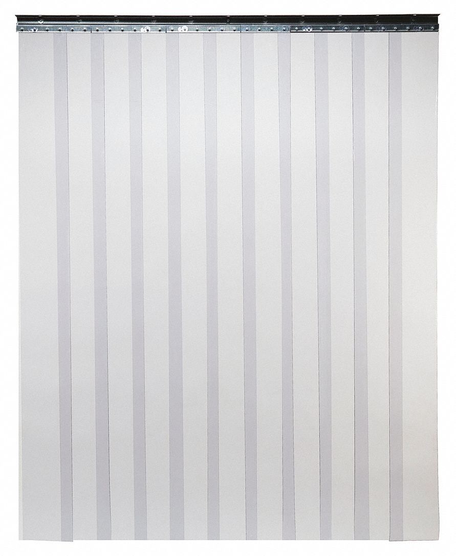 Strip Door: For 6 ft Opening Wd, For 7 ft Opening Ht, 8 in Strip Wd, 50% Overlap %, PVC, Smooth